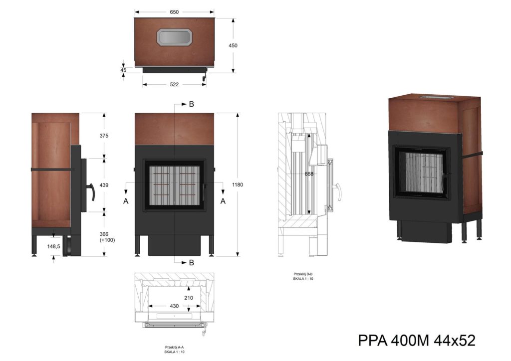 Palenisko akumulacyjne PPA 400 M 44x52
