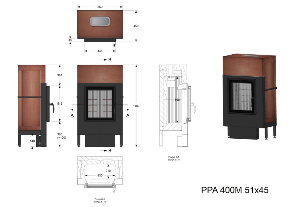 Palenisko akumulacyjne PPA 400 M 51x45