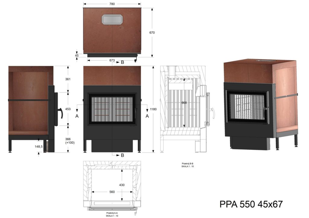 Palenisko akumulacyjne PPA 550 45x67