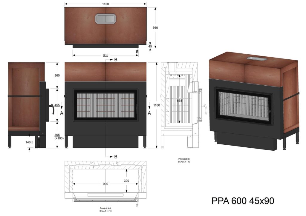 Palenisko akumulacyjne PPA 600 45x90